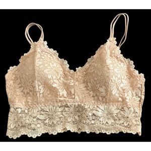 Beige Lacy Bralette with Removable Cups XL NWOT